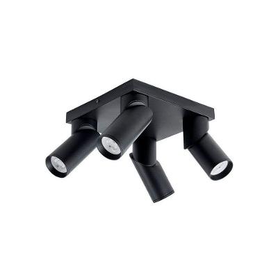 Spot Direcionável De Sobrepor Nordecor Piere 4 Com Canopla Mr16 Gu10 Bivolt Preto