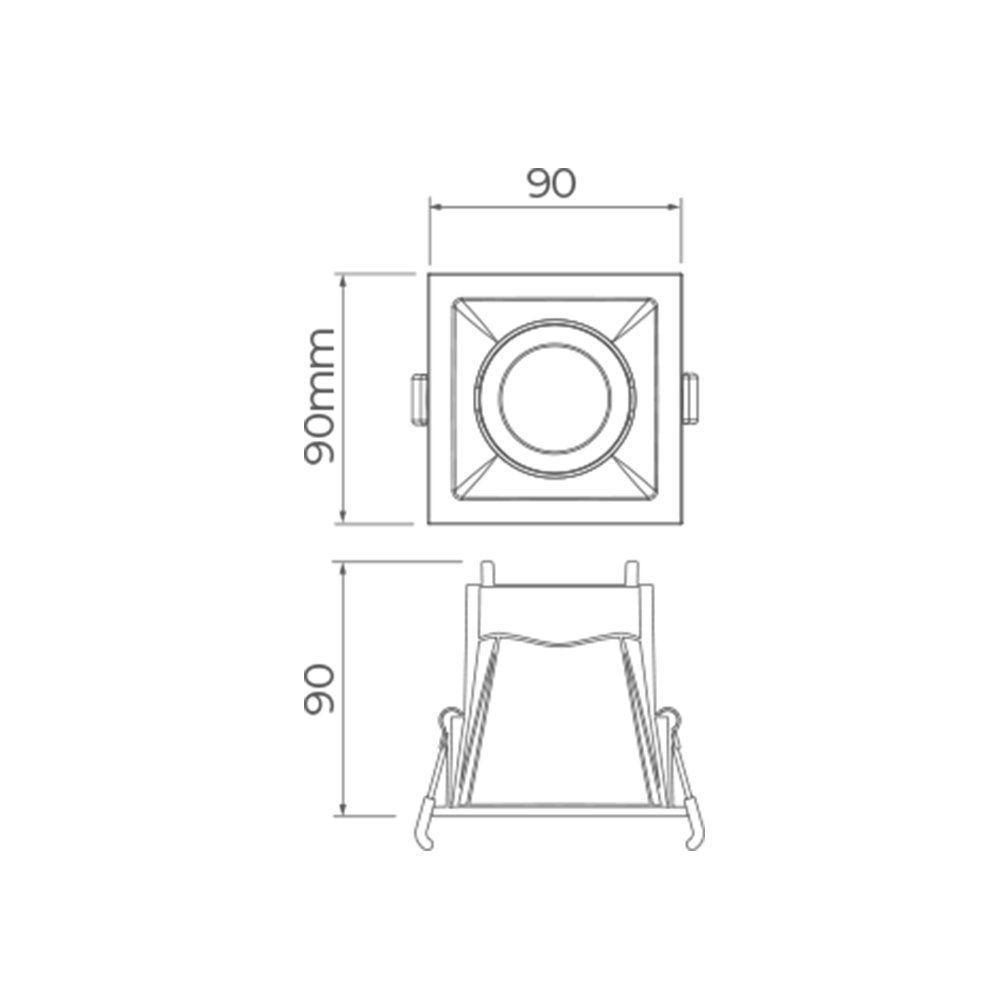 Spot De Embutir Super-recuado Stella Square Ghost Mr16 Gu10 Quadrado Bivolt Branco - 4