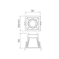 Spot De Embutir Super-recuado Stella Square Ghost Mr16 Gu10 Quadrado Bivolt Branco - 4