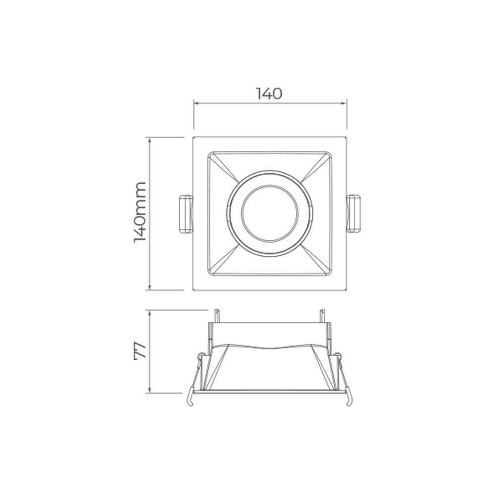 Spot De Embutir Recuado Stella Square Par 30 E27 Quadrado Bivolt Branco - 2