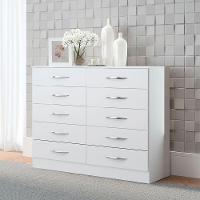 Cômoda Casal 10 Gavetas 117x92cm Mdp Branco 3017 Menu Móveis Branco - 1