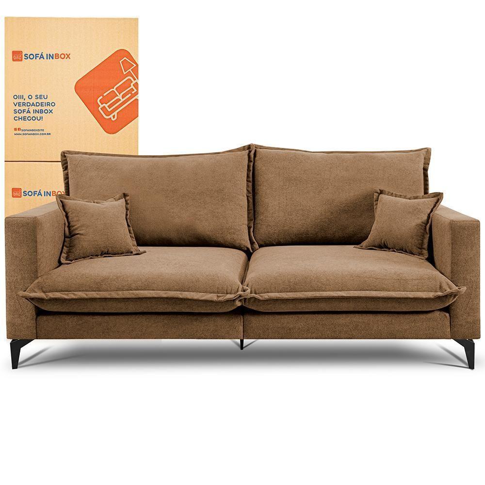 Sofá 2 Lugares Modular Boma. 1,70m Boucle Sofá Inbox Caramelo. - 1