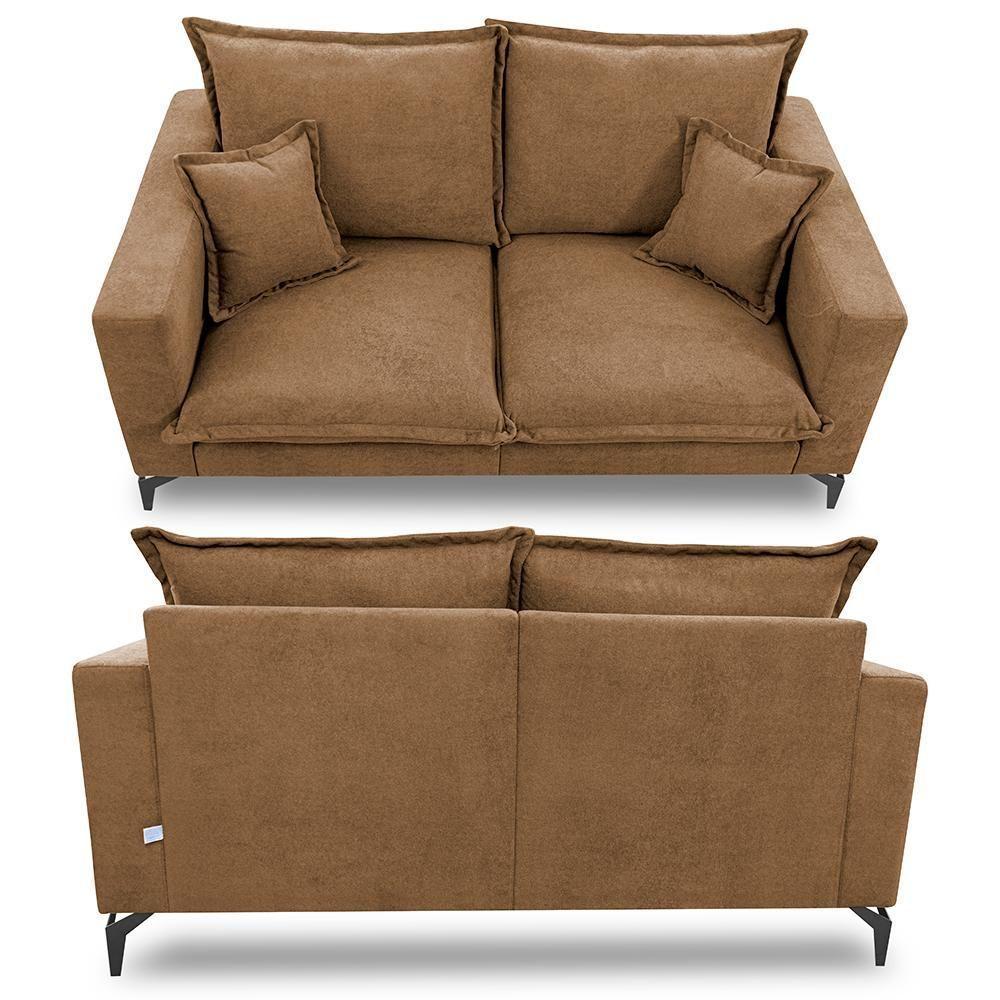 Sofá 2 Lugares Modular Boma. 1,70m Boucle Sofá Inbox Caramelo. - 8