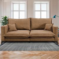 Sofá 2 Lugares Modular Boma. 1,70m Boucle Sofá Inbox Caramelo. - 2