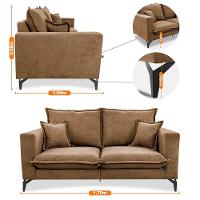 Sofá 2 Lugares Modular Boma. 1,70m Boucle Sofá Inbox Caramelo. - 3