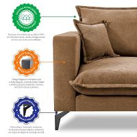 Sofá 2 Lugares Modular Boma. 1,70m Boucle Sofá Inbox Caramelo. - 5