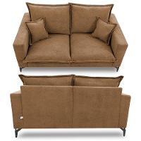 Sofá 2 Lugares Modular Boma. 1,70m Boucle Sofá Inbox Caramelo. - 8