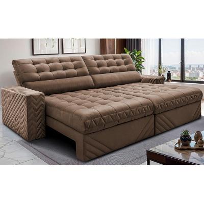 Sofá Retrátil E Reclinável 3,00m Molas Ensacadas Max Spring. Velusoft Cama Inbox Castor