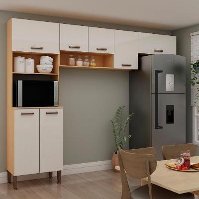 Armário De Cozinha Genialflex Essência Freijó Branco Laca