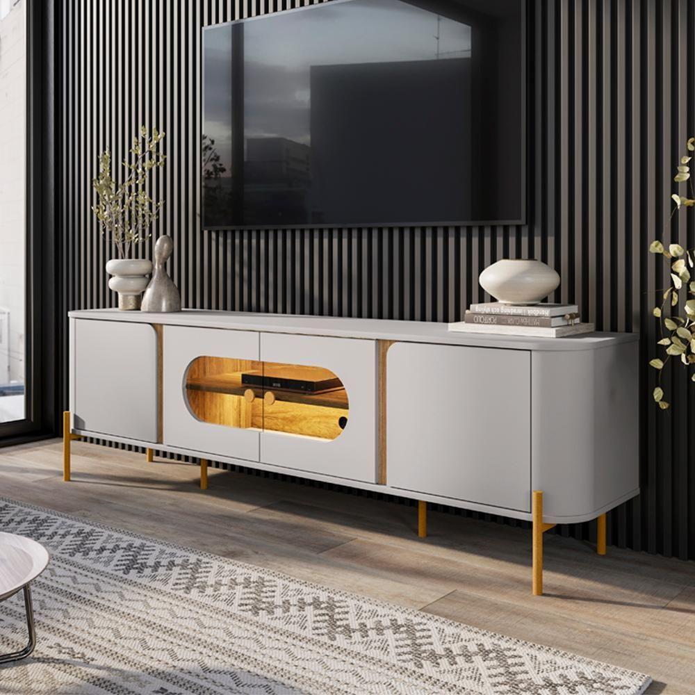 Rack Bancada Tv 75 Pol Organico 180 Cm Juquehy Off White Cinamomo Bechara - 7