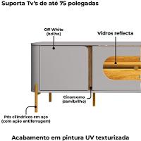 Rack Bancada Tv 75 Pol Organico 180 Cm Juquehy Off White Cinamomo Bechara - 6