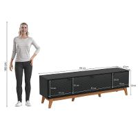 Rack Kappesberg 3 Portas 3d Preto Fosco 180cm
