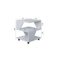 Kit Com 2 Mesa De Cabeceira Spin Para Quarto Casal Poquema Branco-carvalho - 4