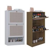 Kit 2 Sapateiras Tropical 2 Portas Multiuso Vertical Poquema Carvalho-branco - 1