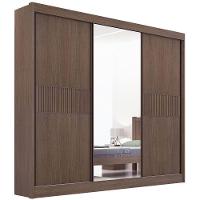 Guarda Roupa Cristal Ripado Castanho Off White 3 Portas 6 Gavetas D?doro - 6