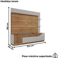 Estante Home Tv 75 Pol 210 Cm Dallas Cinamomo Off White Bechara - 3