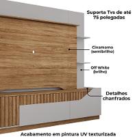 Estante Home Tv 75 Pol 210 Cm Dallas Cinamomo Off White Bechara - 5