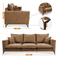 Sofá 3 Lugares Modular Boma. 2,40m Boucle Sofá Inbox Caramelo. - 3