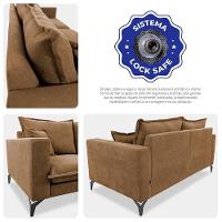 Sofá 3 Lugares Modular Boma. 2,40m Boucle Sofá Inbox Caramelo. - 10