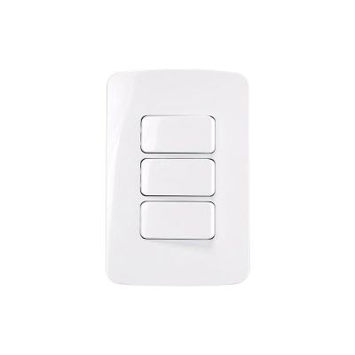 Interruptor Paralelo Triplo Margirius B3 10a Com Placa 4x2 Branco