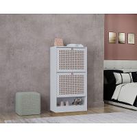 Kit Sapateira 2 Portas E 2 Mesas De Cabeceira-centro Poquema Preto-branco - 2