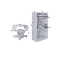 Kit Sapateira 2 Portas E 2 Mesas De Cabeceira-centro Poquema Branco - 4