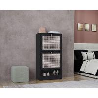 Kit 2 Sapateiras Tropical 2 Portas Multiuso Vertical Poquema Carvalho-preto - 2