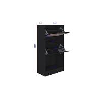 Kit 2 Sapateiras Tropical 2 Portas Multiuso Vertical Poquema Carvalho-preto - 4