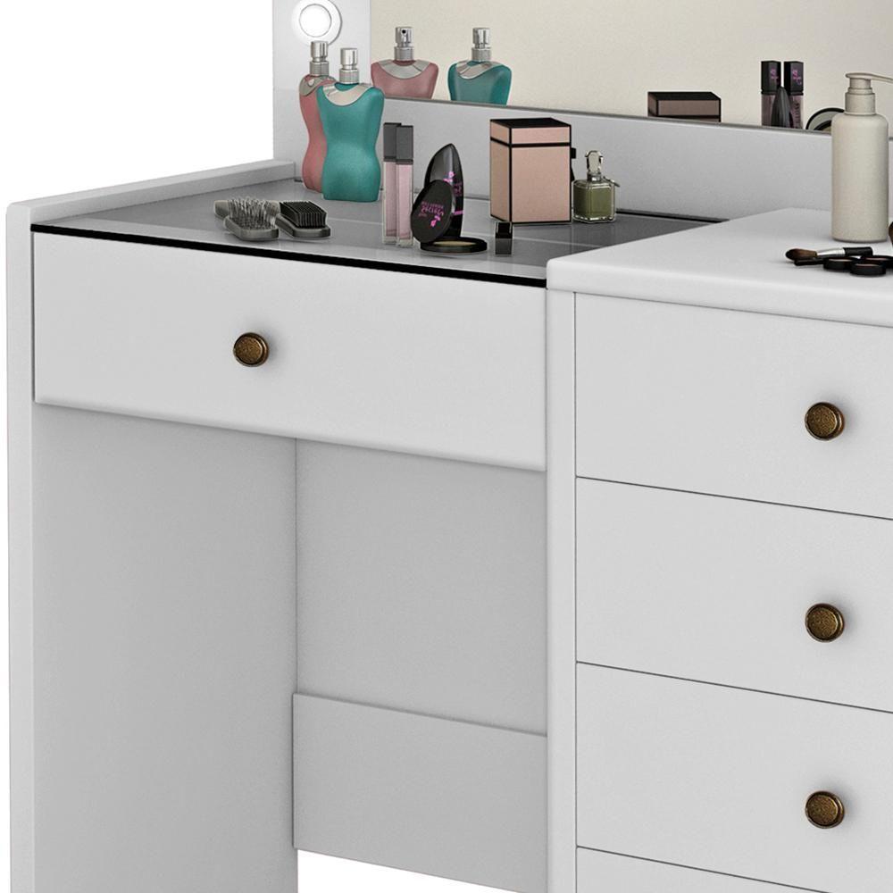 Penteadeira Camarim Com Espelho 00809101 Branco Lpa Branco - 5