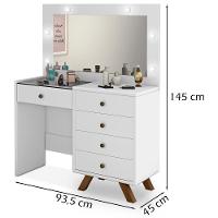 Penteadeira Camarim Com Espelho 00809101 Branco Lpa Branco