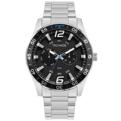 Relógio Technos Masculino Racer Prata - 6p25bw-1p 6p25bw-1p
