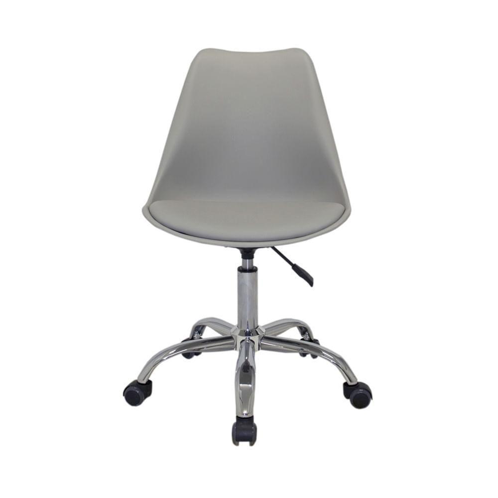 Kit 2 Cadeiras Office Luísa Rivatti Pp Cinza Rodízio - 3