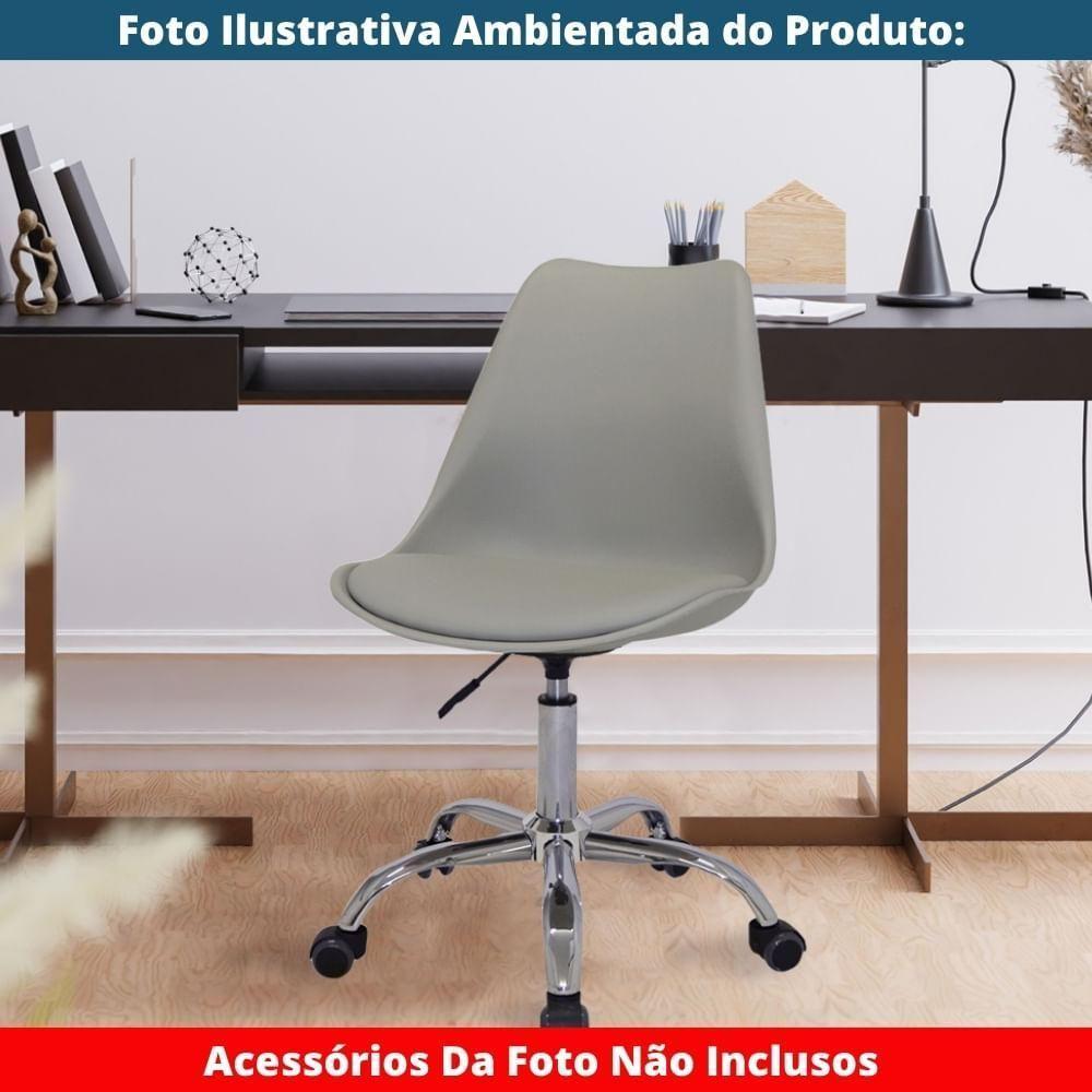 Kit 2 Cadeiras Office Luísa Rivatti Pp Cinza Rodízio - 6