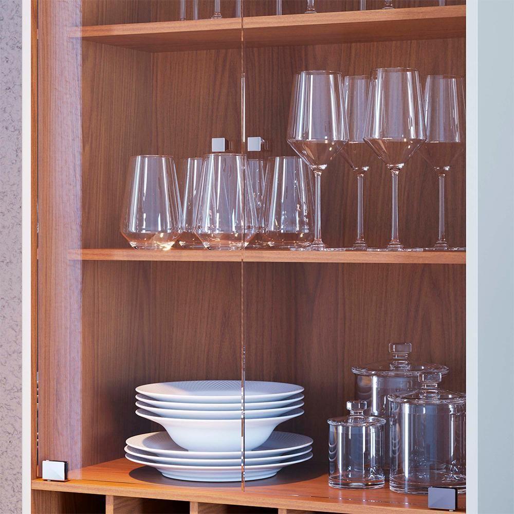 Cristaleira E Balcão Buffet Jurere Off White Matte Freijo Colibri - 10