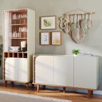 Cristaleira E Balcão Buffet Jurere Off White Matte Freijo Colibri - 2