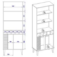 Cristaleira E Balcão Buffet Jurere Off White Matte Freijo Colibri