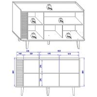 Cristaleira E Balcão Buffet Jurere Off White Matte Freijo Colibri - 5
