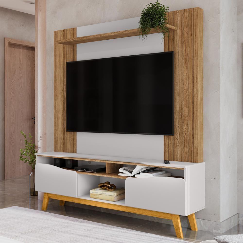 Estante Home Tv 75 Pol 180 Cm Atalaia Cinamomo Off White Bechara - 2