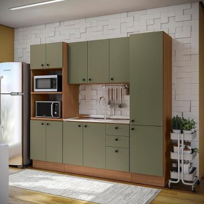 Cozinha Modulada Pixel Kappesberg 100% Mdp Canela-verde Frevo 240cm