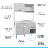 Armário De Cozinha Para Kitnet 122x188cm Mdp Menu Móveis Branco - 3