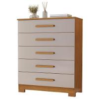 Cômoda Cristina Cinamomo Off White 5 Gavetas Jcm Movelaria - 1