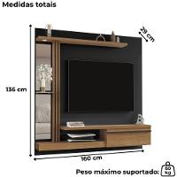 Painel Suspenso Tv 55 Pol 160 Cm Denver Preto Cinamomo Bechara - 3