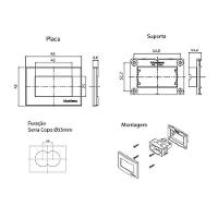 Placa Para Móveis 65x45 Com Interruptor Simples Margirius Sleek 10a Branca - 2