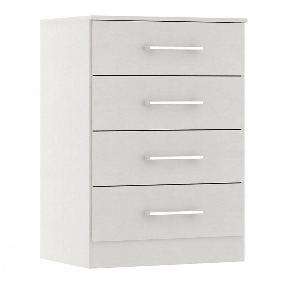 Armário Multiuso Com 4 Gavetas 55x93cm Mdp 2007 Menu Móveis Branco - 1