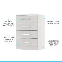 Armário Multiuso Com 4 Gavetas 55x93cm Mdp 2007 Menu Móveis Branco