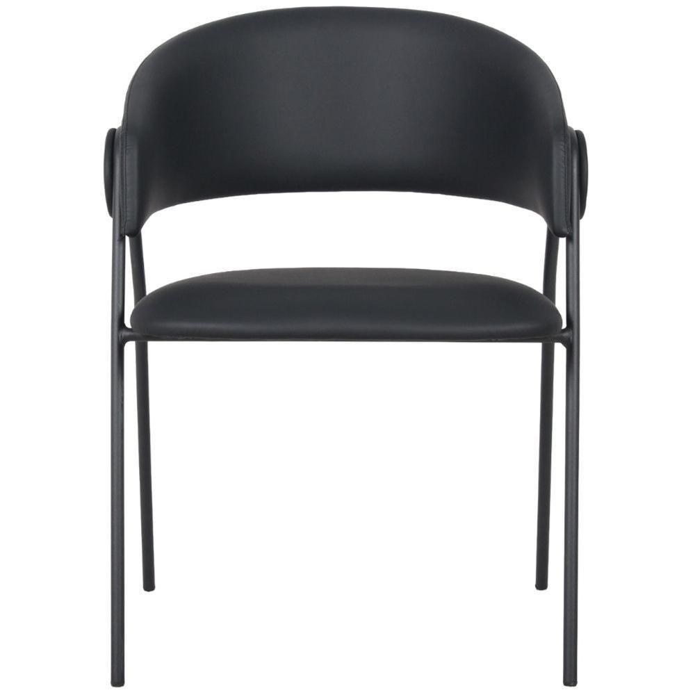 Kit 2 Cadeiras Com Braços Toulouse Júlia Mara Fratini Poliureto (pu) Preto Base Aço Carbono Preto - 3