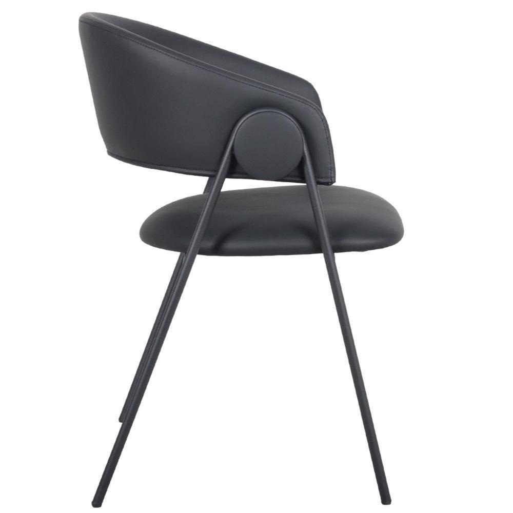 Kit 2 Cadeiras Com Braços Toulouse Júlia Mara Fratini Poliureto (pu) Preto Base Aço Carbono Preto - 4