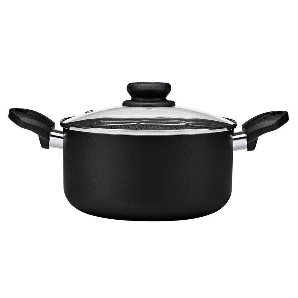 Jogo De Panelas Alumínio 5 Peças Antiaderente Preta Panelux - 4