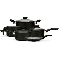 Jogo De Panelas Alumínio 5 Peças Antiaderente Preta Panelux - 1