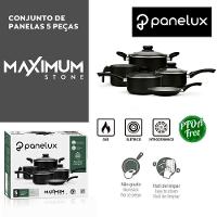 Jogo De Panelas Alumínio 5 Peças Antiaderente Preta Panelux - 6